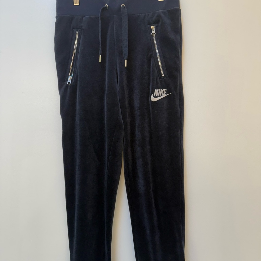 Nike Navy Blue Velour Joggers